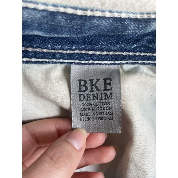 BKE Buckle Jeans Mens Sz 30S Jake Straight Leg Blue Medium Wash Distressed - Picture 15 of 16